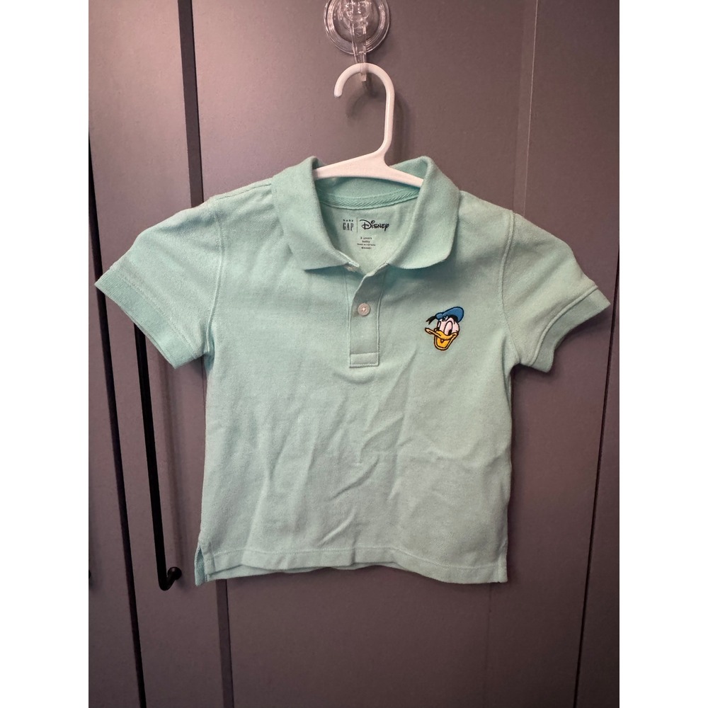 NWT Gap Kids x Disney Donald Duck Polo 100% Pique Cotton 3T Embroidered